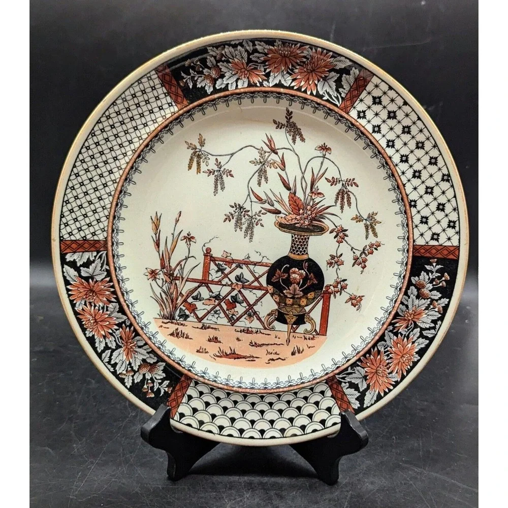 Antique W.T. Copeland & Sons Transferware Chrysanthemum Pattern Plate 10